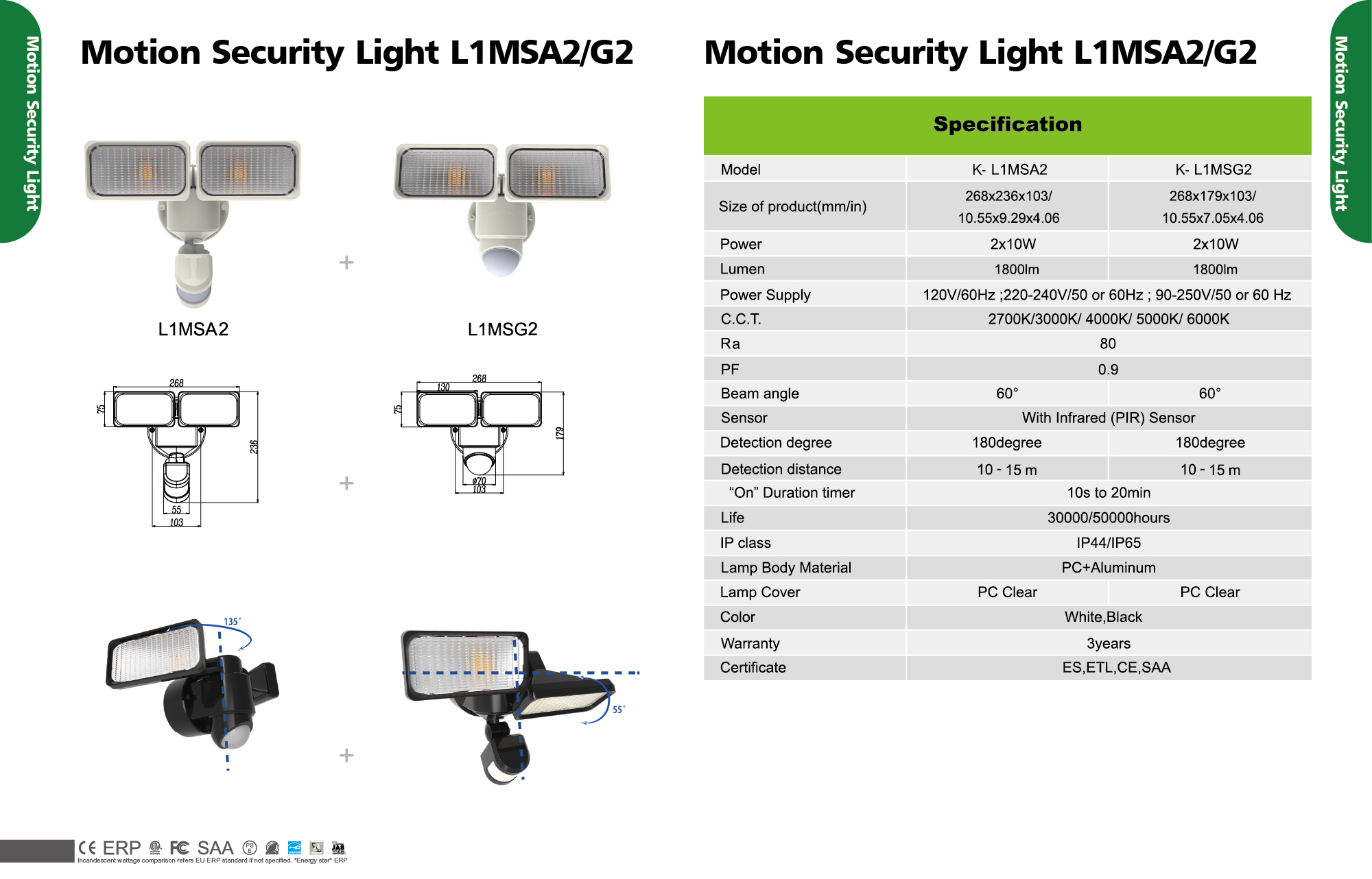 Motion Security Light L1MSA2/G2