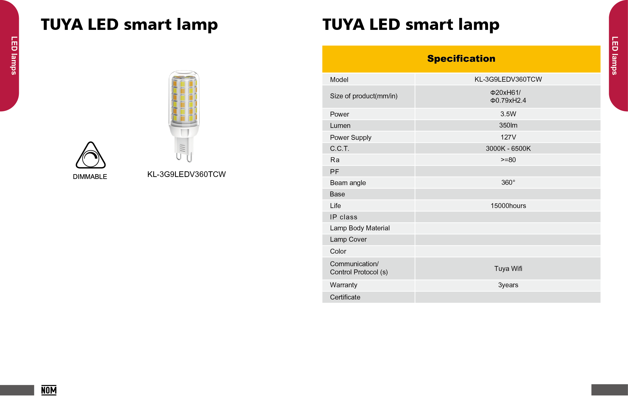 TUYA LED smart Iamp