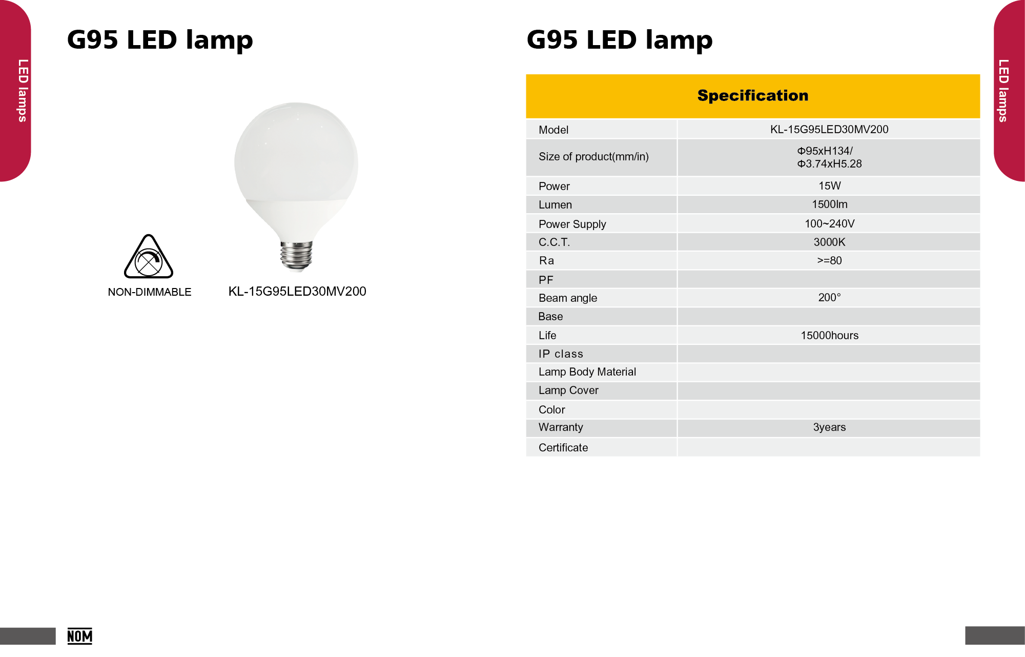 G95 LED lamp