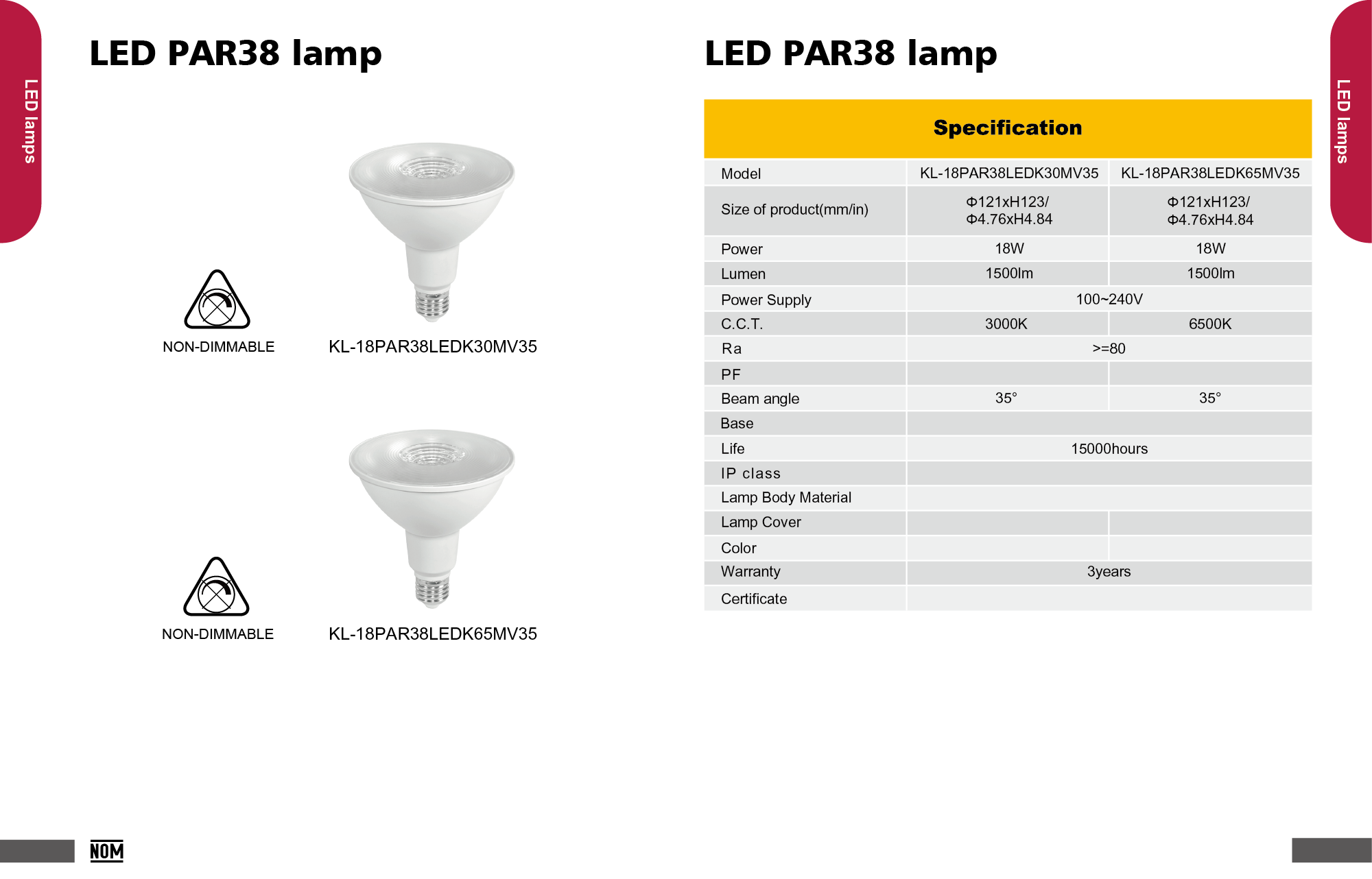 LED PAR38 lamp