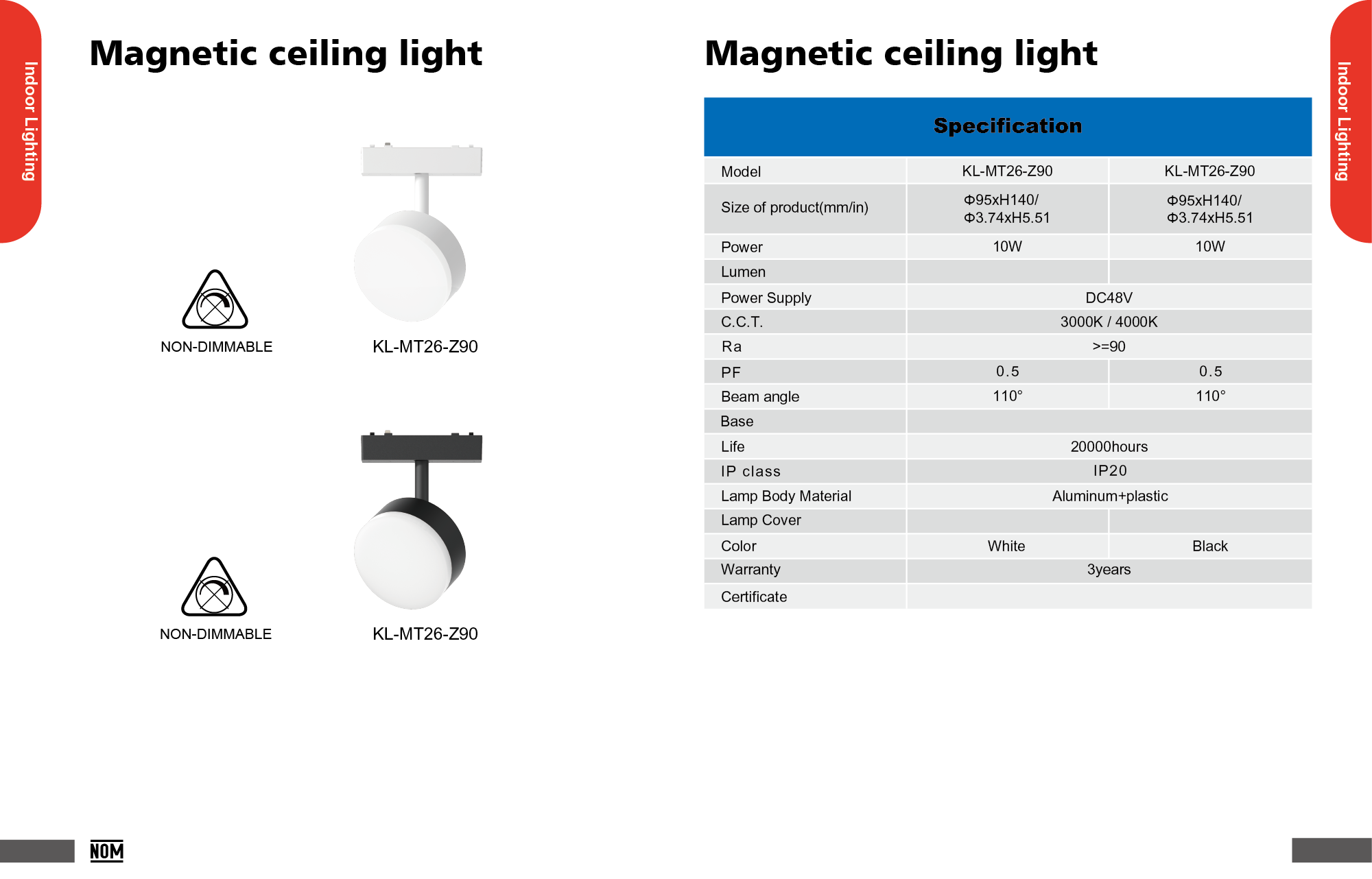 Magnetic ceiling light