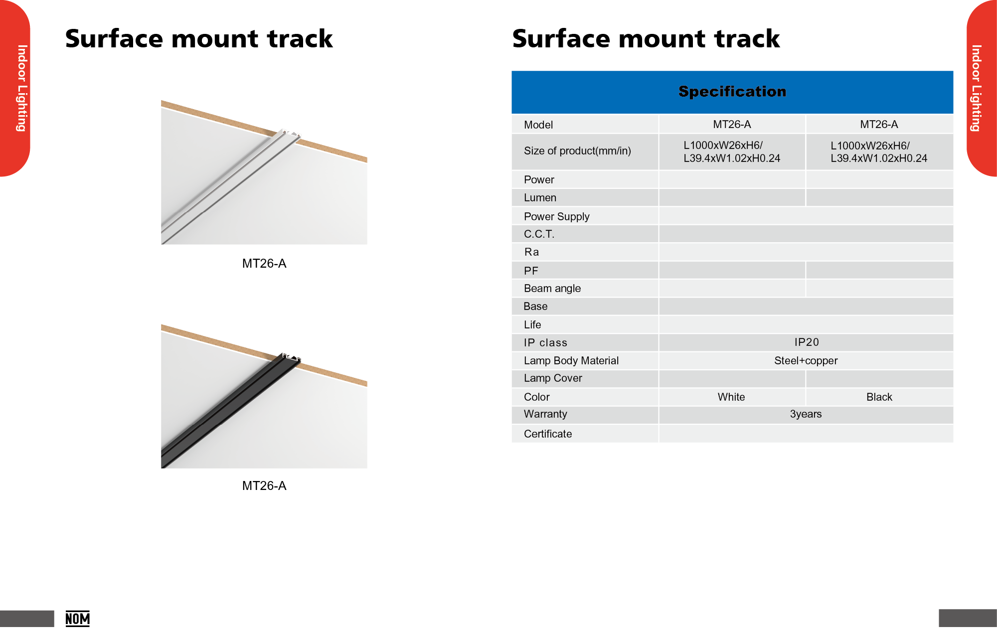 Surface mount track