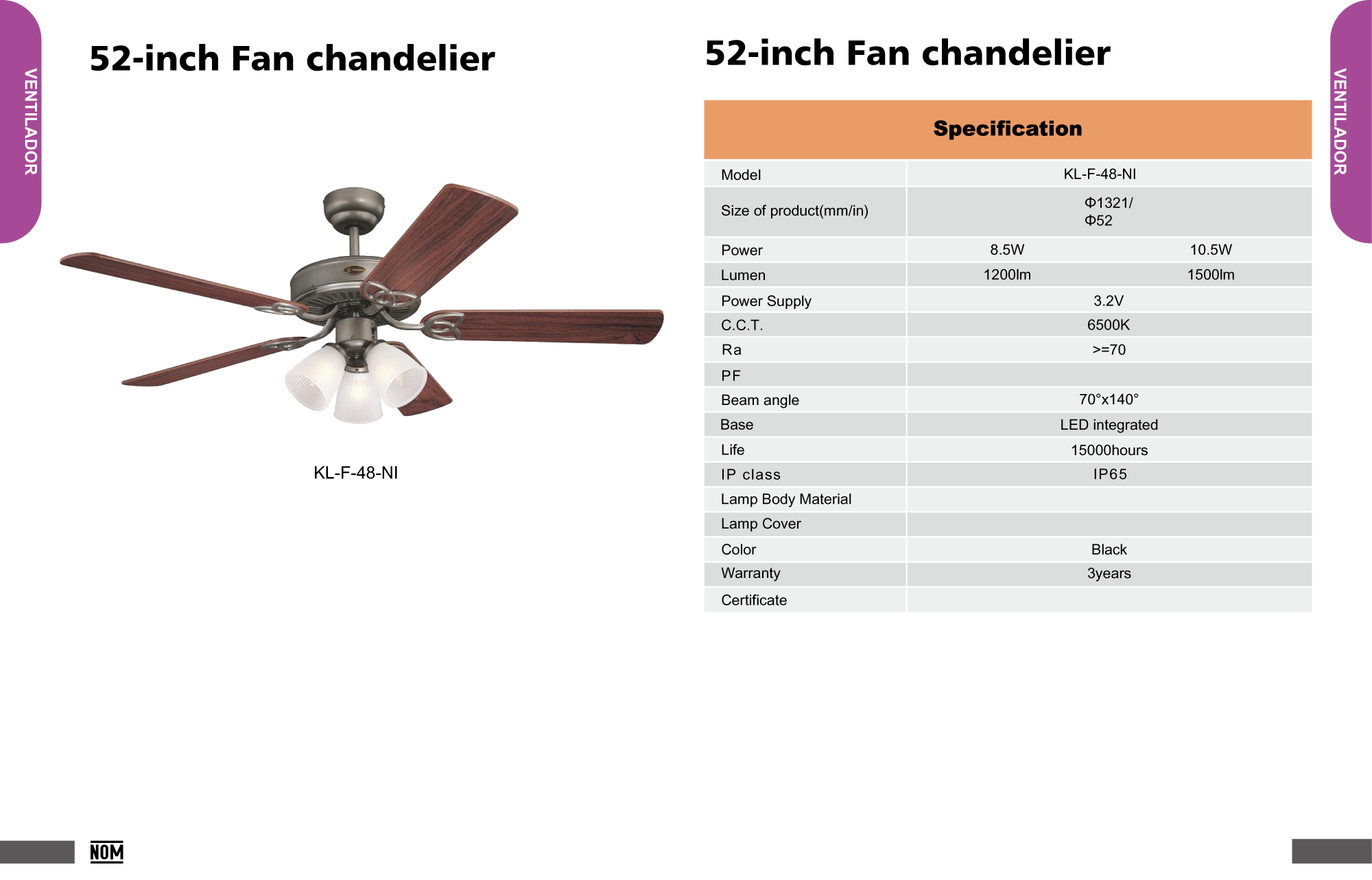 52-inch Fan chandelier