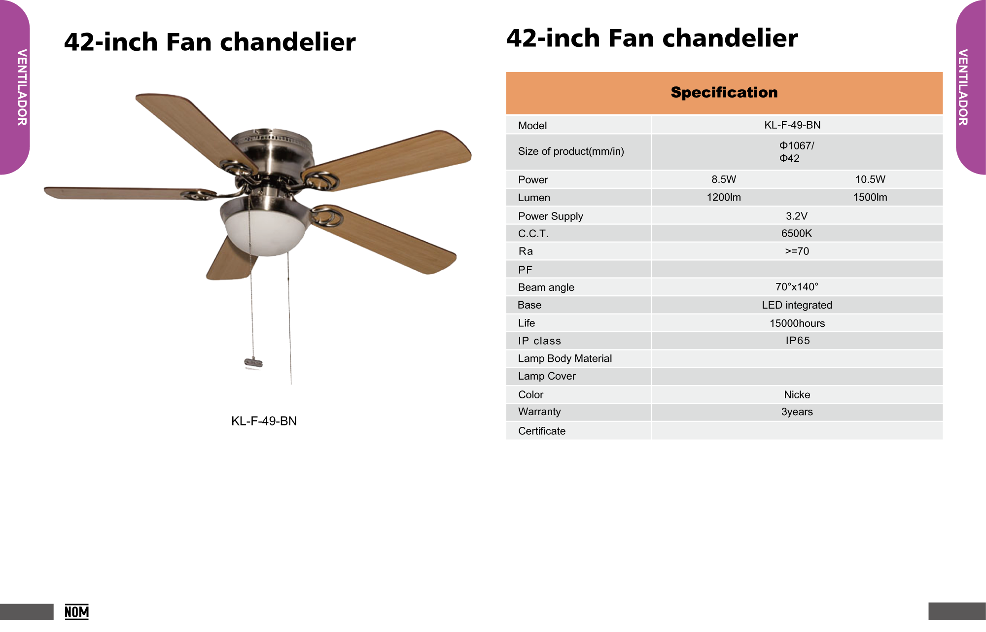 42-inch Fan chandelier