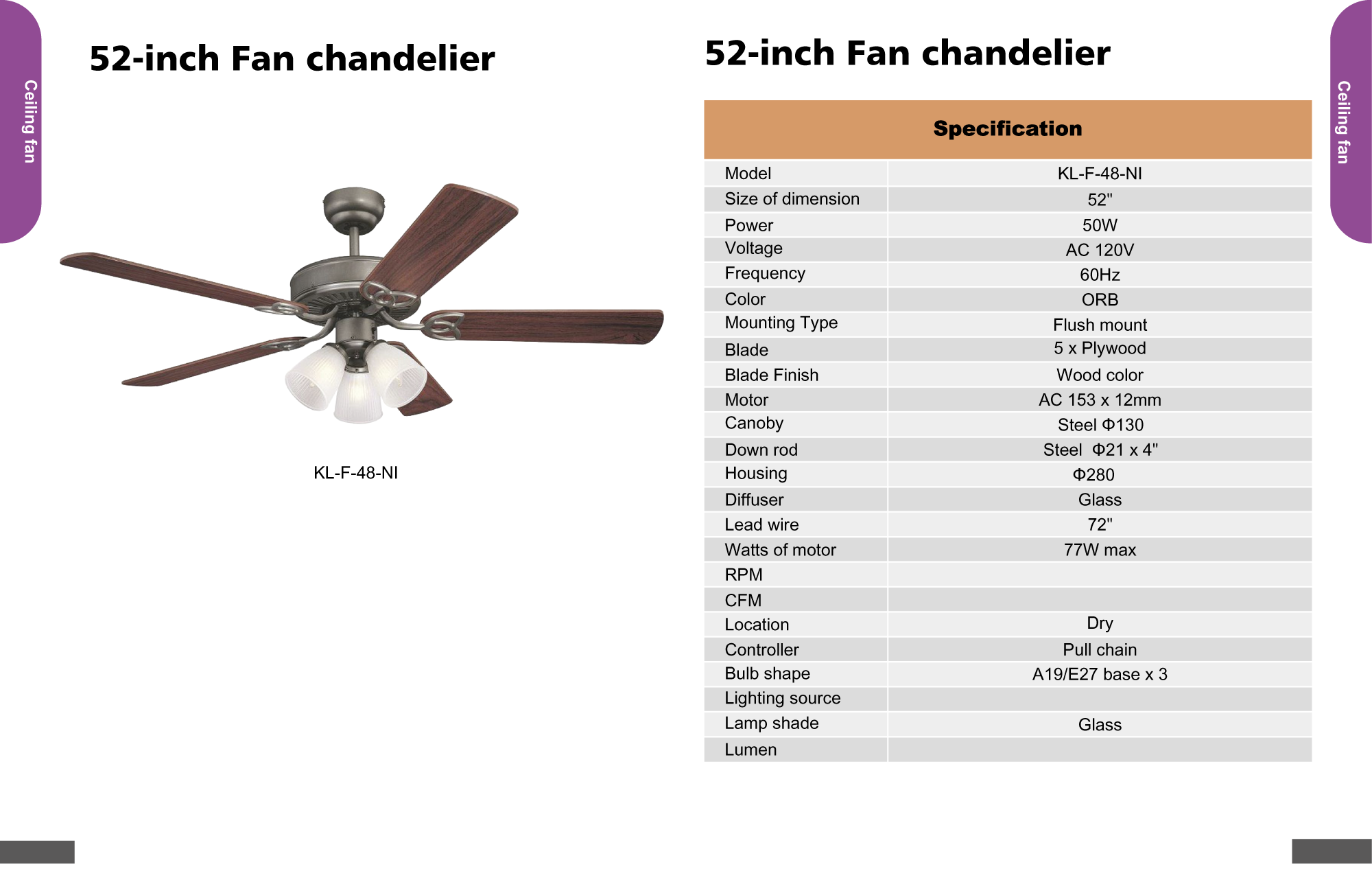 52-inch Fan Chandelier