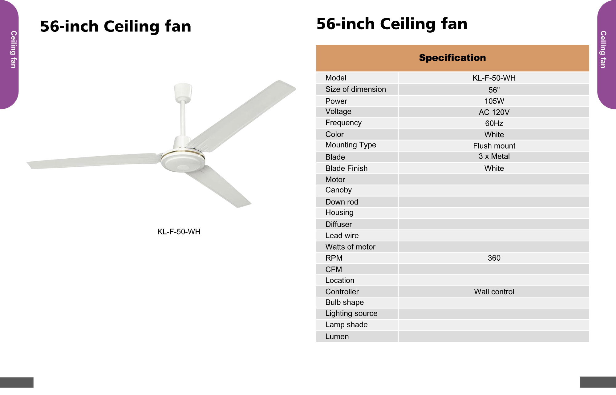 56-inch Ceiling Fan