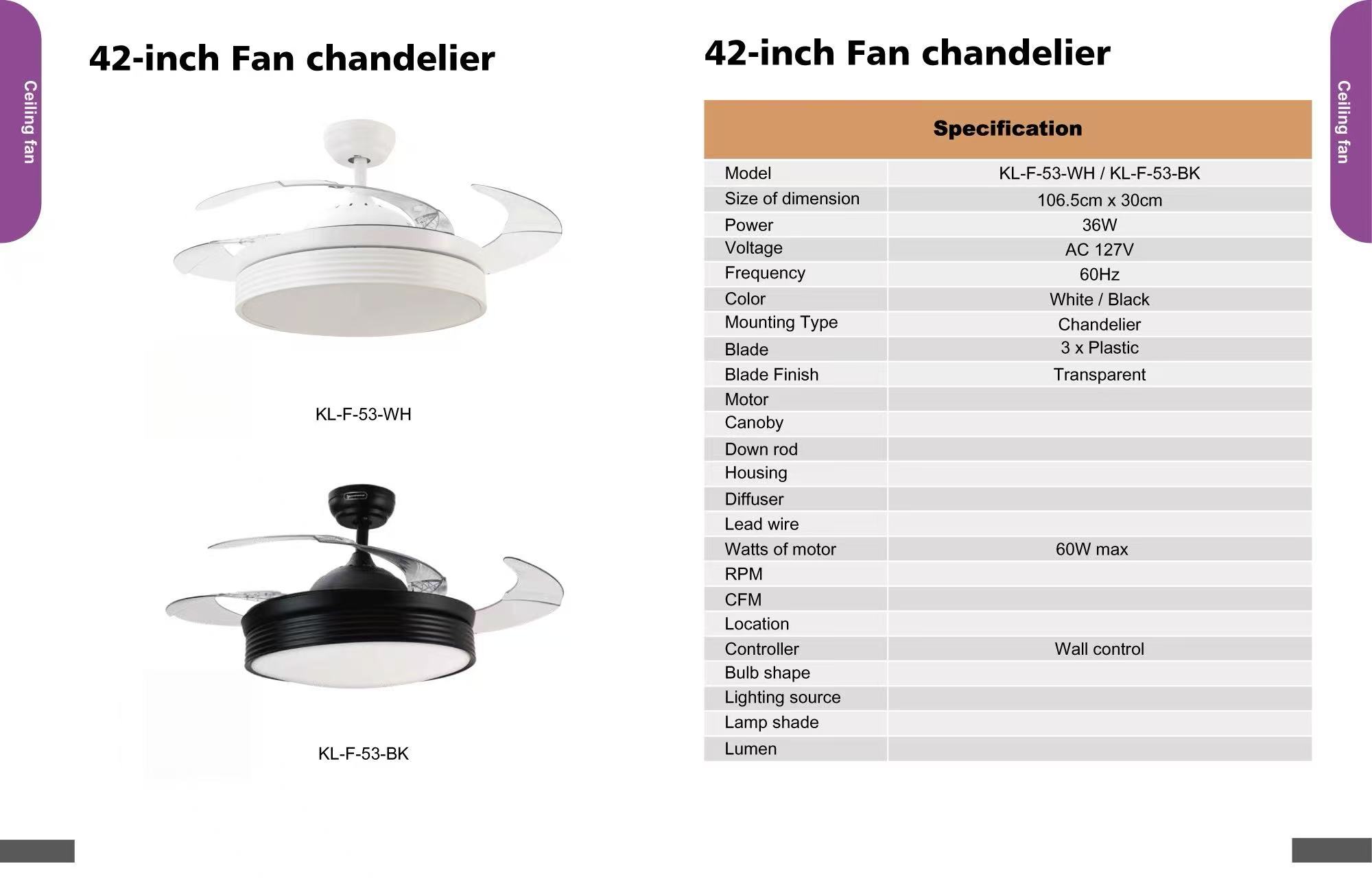42-inch Fan Chandelier