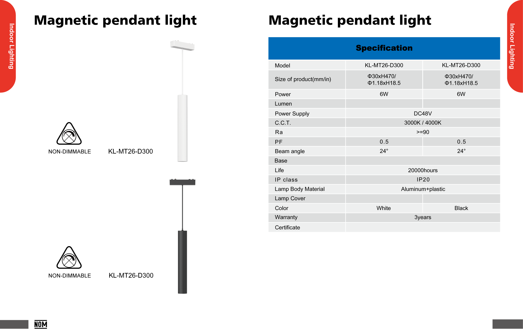 Magnetic pendant light