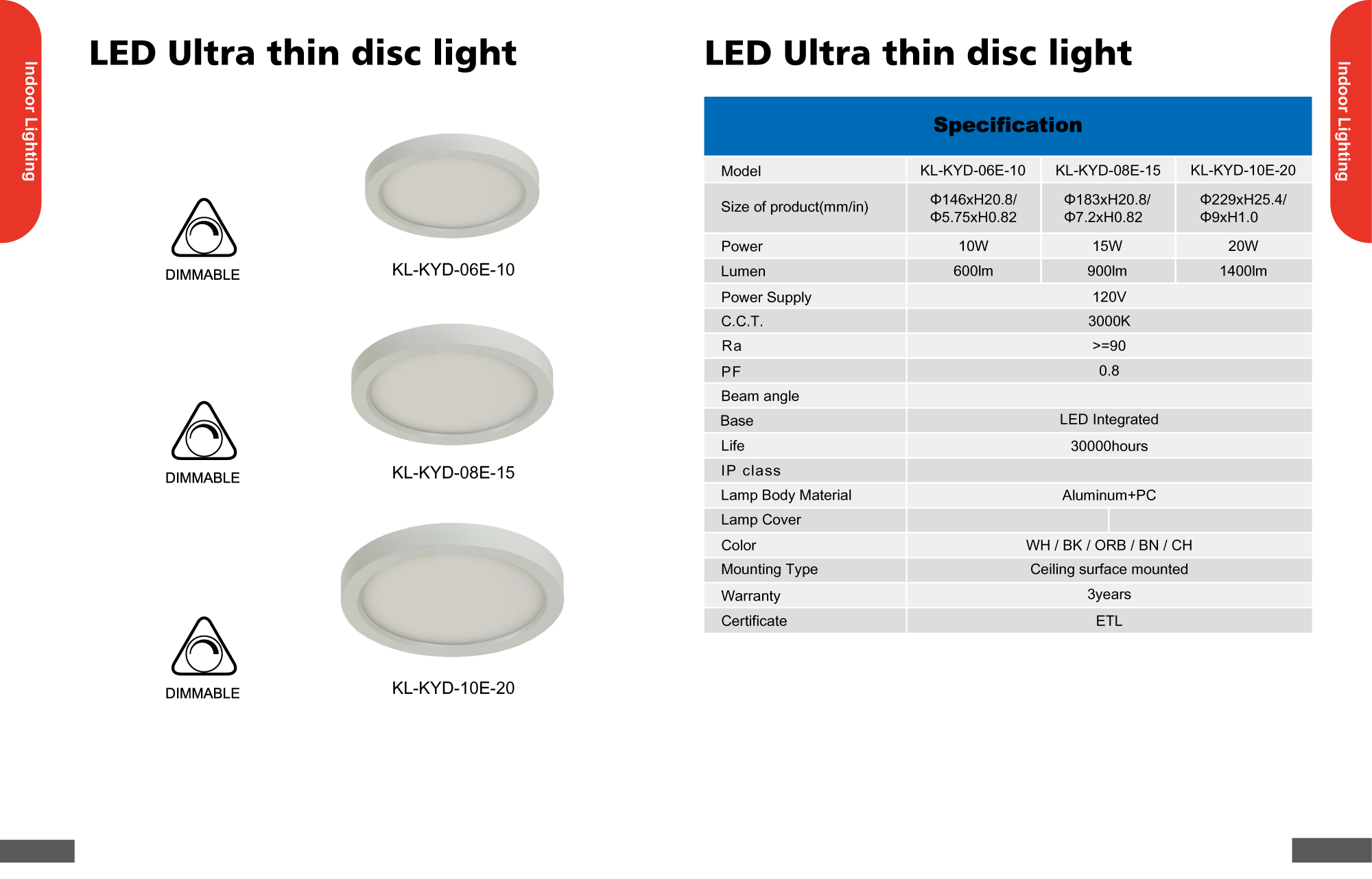 LED Ultra thin disc light
