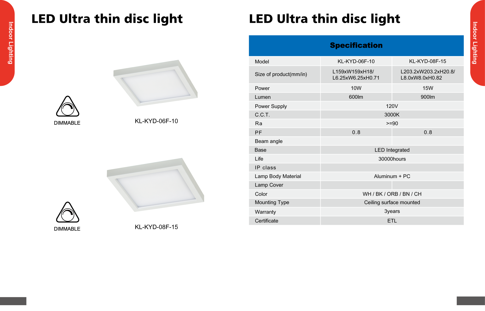 LED Ultra thin disc light