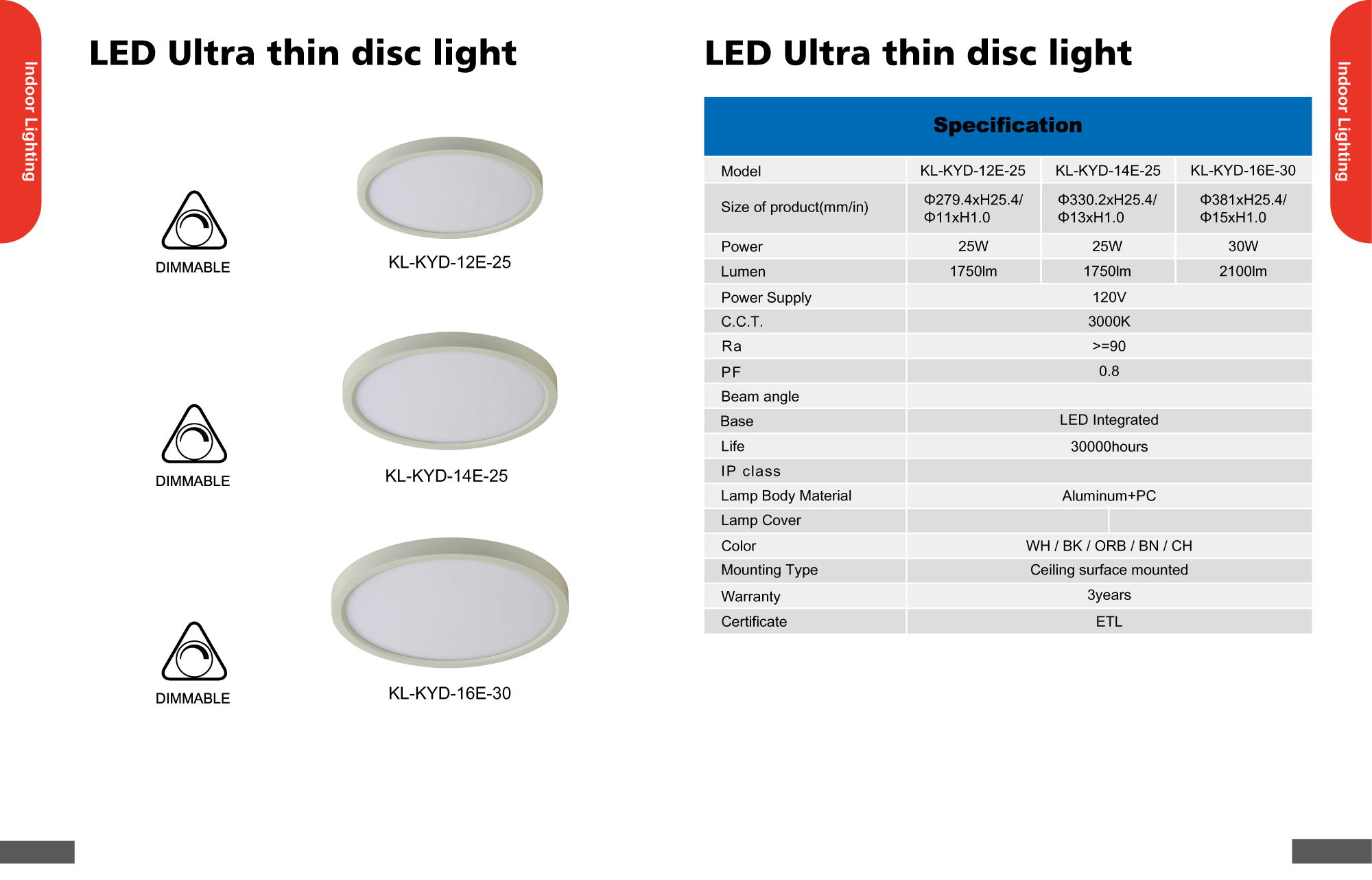 LED Ultra thin disc light