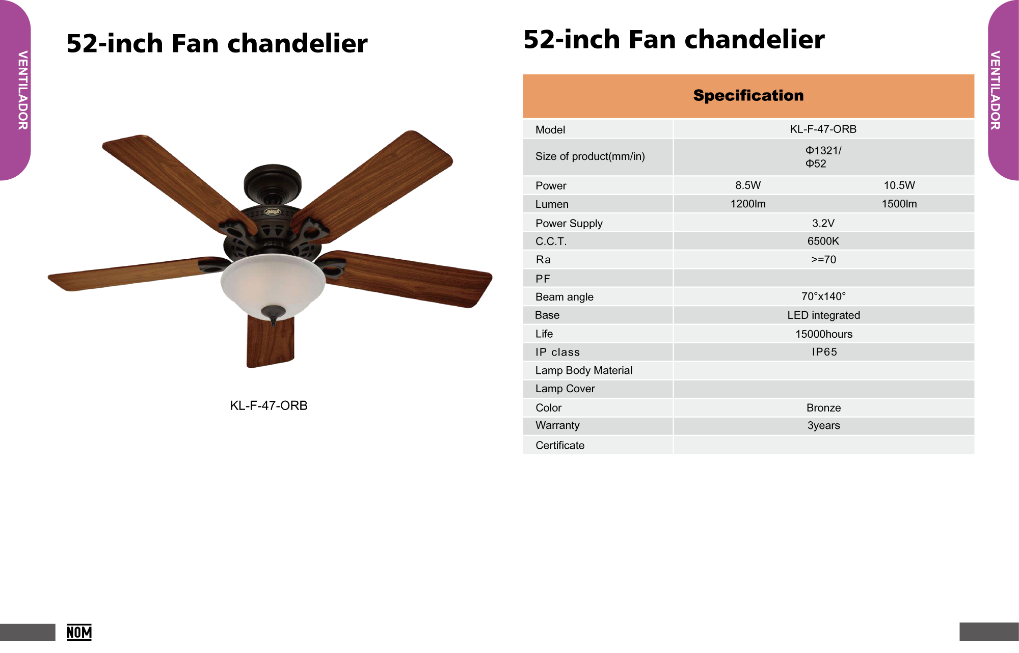 52-inch Fan chandelier