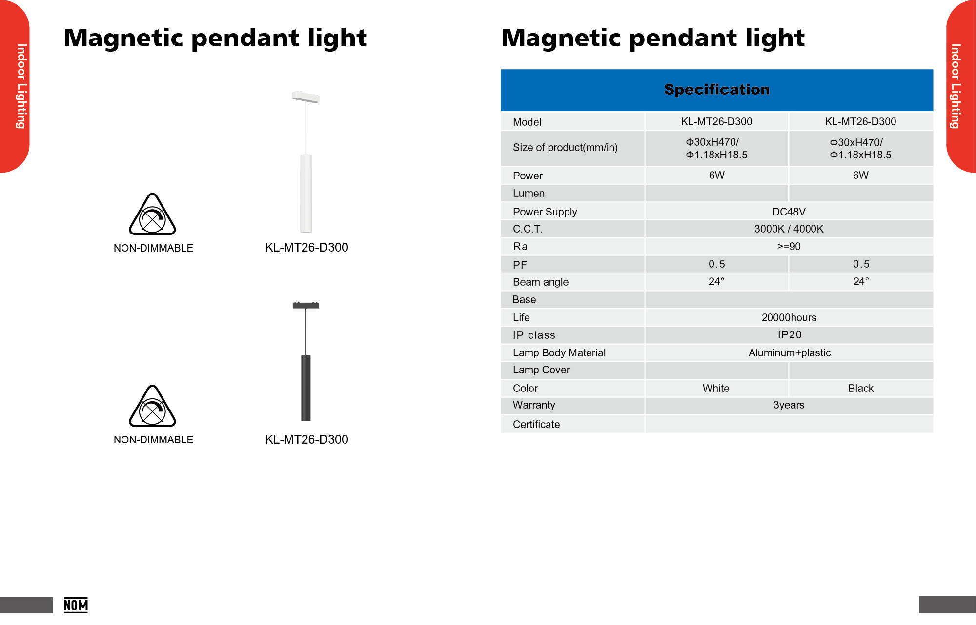 Magnetic pendant light