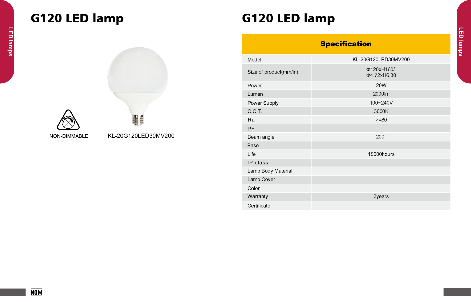 G120 LED lamp